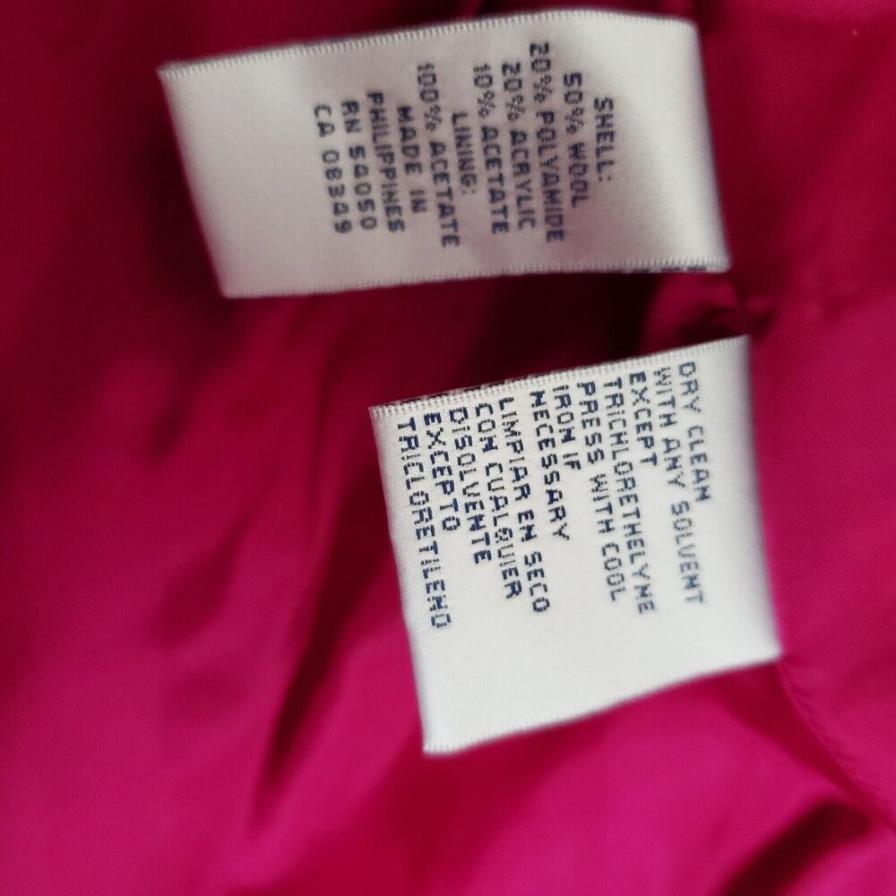 Jones New York Country Women Sz Large Purple Pink Tweed Wool Blend Blazer Jacket - Picture 8 of 12